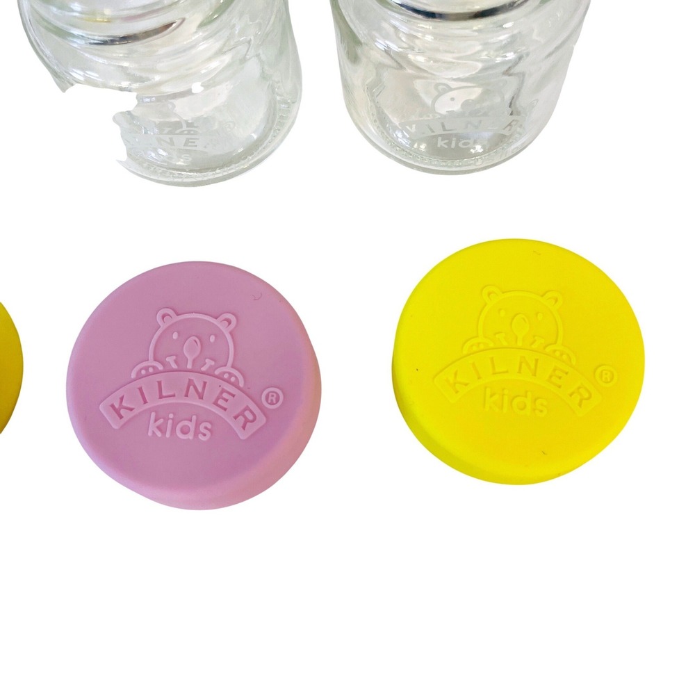 Kilner Kids Baby Food Storage Jars Glass Set of 4 3.7oz Silicone Lids BPA Free - Picture 4 of 8